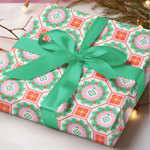 Moderne Weihnachts-Kranz-Geschenke Girlanden Geome Geschenkpapier
