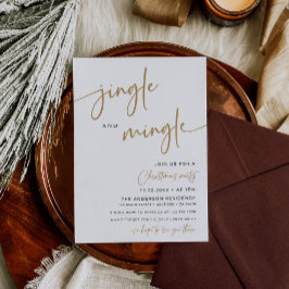 Moderne Weihnachts-Party Einladung Jingle & Mingle