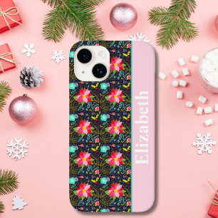 Moderne Weihnachts-Poinsettien-Muster Case-Mate iPhone 14 Hülle