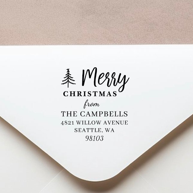 Moderne Weihnachts-Rücksendeadresse Gummistempel (Von Creator hochgeladen)