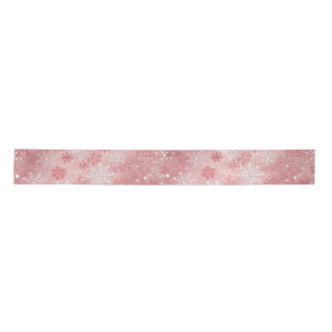 Moderne Weihnachts-Schneeflocken Rosa Weiß Satinband