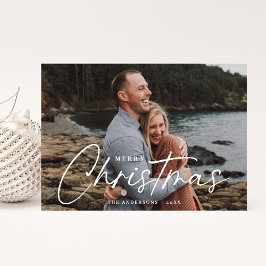 Moderne Weihnachts-Script-Foto-Weihnachtskarte Feiertagskarte