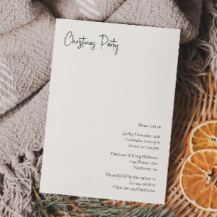 Moderne Weihnachts-Script-Party Einladung