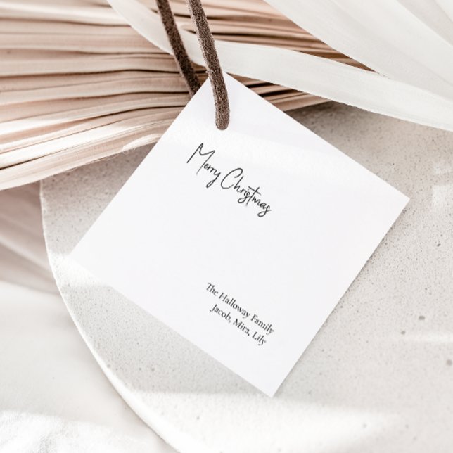 Moderne Weihnachts-Script-Platz-Familientag Geschenkanhänger (Von Creator hochgeladen)