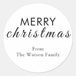 Moderne Weihnachts-Script-Round-Sticker Runder Aufkleber