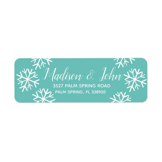 Moderne Weihnachts-Snowflake-Scatter-Adresse (Vorne)