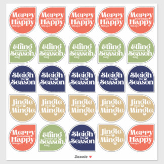 Moderne Weihnachts-Sticker-Siegel Aufkleber