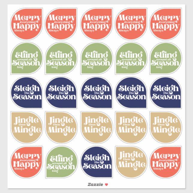 Moderne Weihnachts-Sticker-Siegel Aufkleber (Blatt)