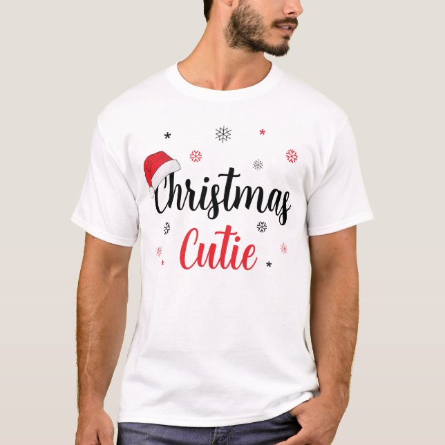 Moderne Weihnachts-Süsse Zitat Weihnachtsmannmütze T-Shirt (Vorderseite)