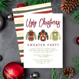 Moderne Weihnachts-Sweater Party Einladung