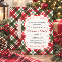 Moderne Weihnachts-Tartan-Karo & Bibelvers-Party