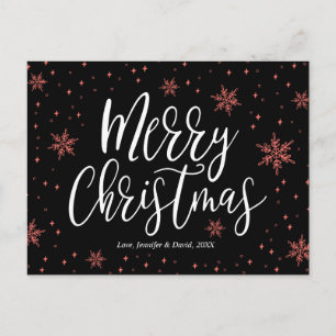 Moderne Weihnachts-Typografie-Postkarte Postkarte