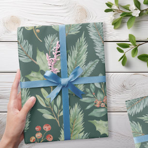 Moderne Weihnachts-Winterferien-Blumenmuster Geschenkpapier