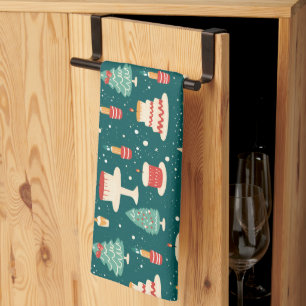 Moderne Weihnachtsback-Ästhetik Geschirrtuch