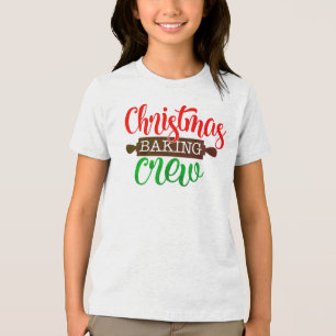 Moderne Weihnachtsbacken-Crew Feiertage Tri-Blend Shirt