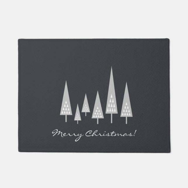 Moderne Weihnachtsbaum-frohe Weihnachten Fußmatte (Vorderseite)