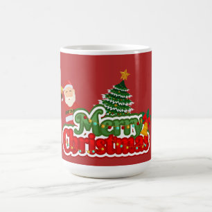 Moderne Weihnachtsbaum-Malerei Farbige Kaffeetasse