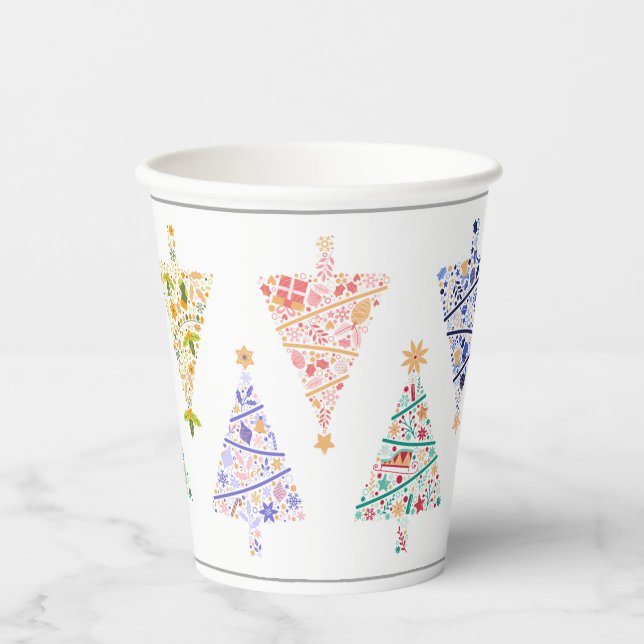 Moderne Weihnachtsbaum-Party-Cups - Set 2 Pappbecher (Vorderseite)