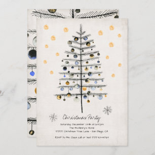 Moderne Weihnachtsbaum-Party Einladung
