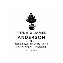 Moderne Weihnachtsbaum-Rücksendeadresse Permastempel