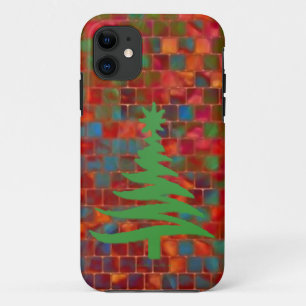 Moderne Weihnachtsbaum-Schablone Druck Grün Case-Mate iPhone Hülle
