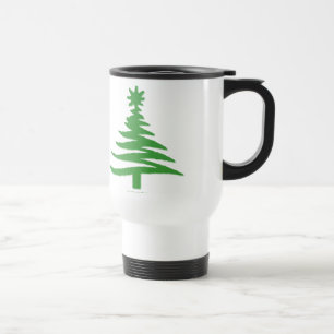 Moderne Weihnachtsbaum-Schablone Druck Grün Reisebecher