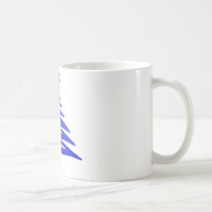 Moderne Weihnachtsbaum-Schablonen-Druck Blau Tasse