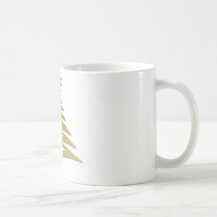 Moderne Weihnachtsbaum-Schablonen Druck Gold Tasse