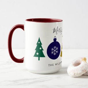 Moderne Weihnachtsbaum-Schneekristall-Ornamentik Tasse