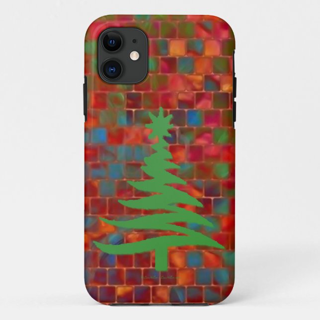 Moderne Weihnachtsbaum Stift drucken Grün Case-Mate iPhone Hülle (Rückseite)