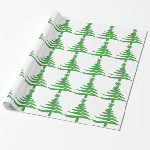 Moderne Weihnachtsbaum Stift drucken Grün Geschenkpapier