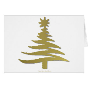 Moderne Weihnachtsbaum Stift Print Gold