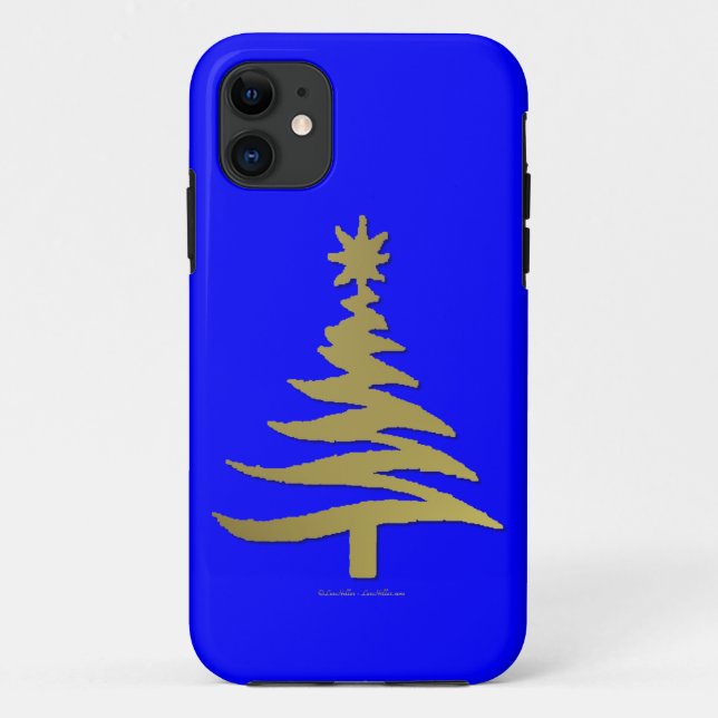 Moderne Weihnachtsbaum Stift Print Gold Case-Mate iPhone Hülle (Rückseite)