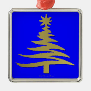 Moderne Weihnachtsbaum Stift Print Gold Ornament Aus Metall