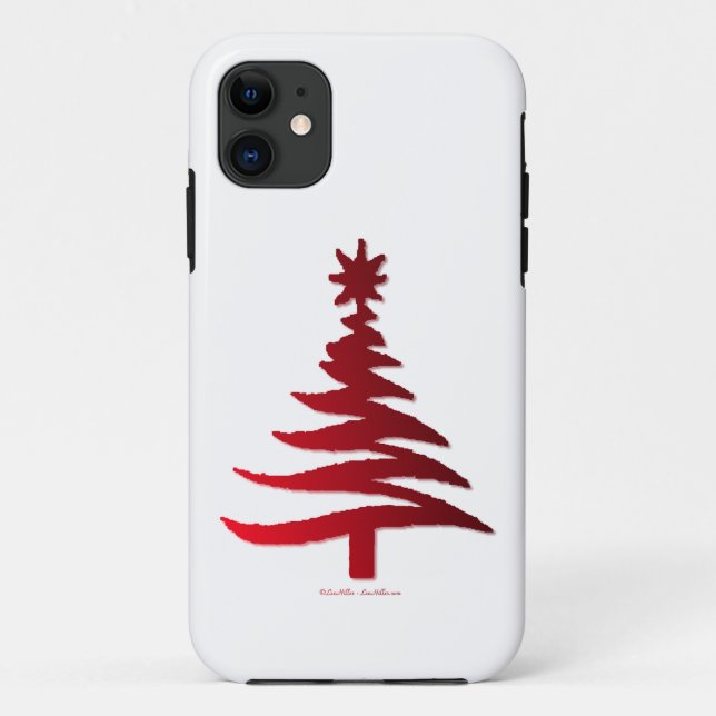 Moderne Weihnachtsbaum Stift Rot drucken Case-Mate iPhone Hülle (Rückseite)