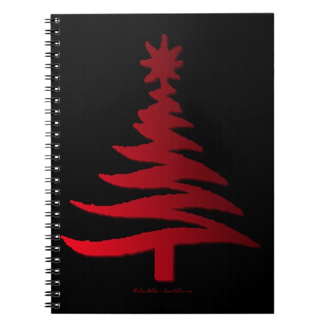 Moderne Weihnachtsbaum Stift Rot drucken Notizblock (Vorderseite)