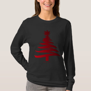 Moderne Weihnachtsbaum Stift Rot drucken T-Shirt