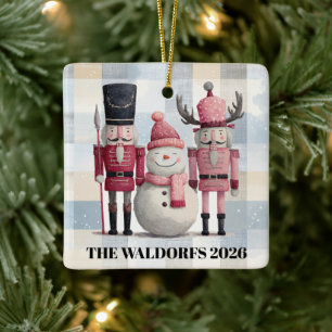 Moderne Weihnachtsbaum-Verzierungen Nussknacker & Keramikornament