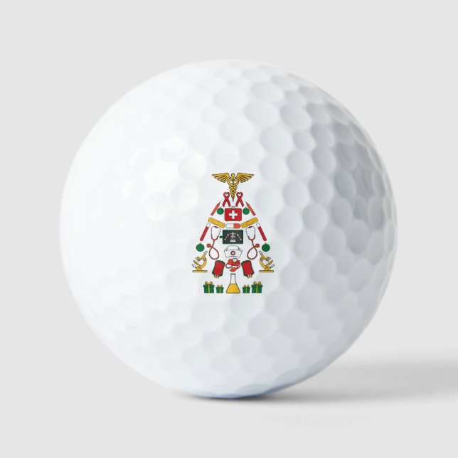 Moderne Weihnachtsbaumärzte für Personalisierte Ta Golfball (Vorderseite)