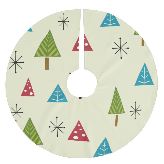 Moderne Weihnachtsbäume aus dem Mittelalter Polyester Weihnachtsbaumdecke (Vorderseite)