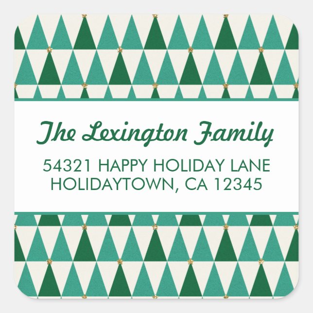 Moderne Weihnachtsbäume aus dem Mittelalter Quadratischer Aufkleber (Vorderseite)