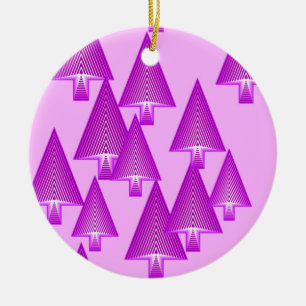 Moderne Weihnachtsbäume aus Metall - violett lila Keramikornament