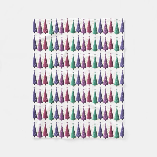 Moderne Weihnachtsbäume blanket Fleecedecke (Vorderseite)