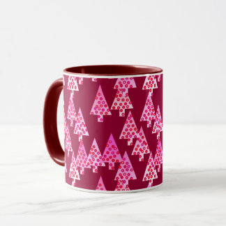 Moderne Weihnachtsbäume der Blume, Wein & Rosa Tasse