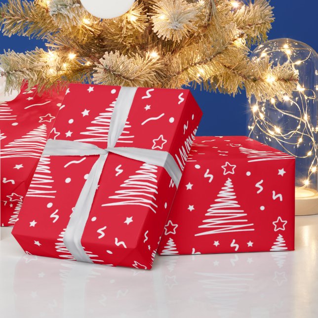 Moderne Weihnachtsbäume Geschenkpapier (Feiertage)