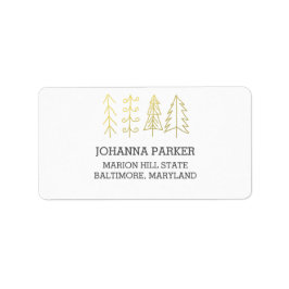 Moderne Weihnachtsbäume Gold Urlaub Adressaufkleber