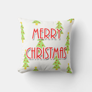 Moderne Weihnachtsbäume im Mittelalter Kissen