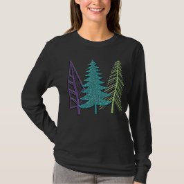 Moderne Weihnachtsbäume Ladys Long Sleeve T Shirt