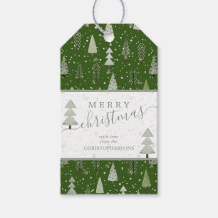 Moderne Weihnachtsbäume MERRY CHRISTMAS Skript Geschenkanhänger