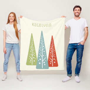 Moderne Weihnachtsbäume Personalisiert Fleecedecke